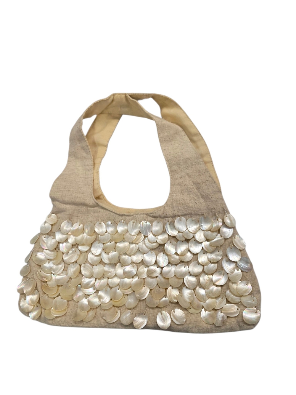 Aldo Cream Shell-Embellished Mini Shoulder Bag